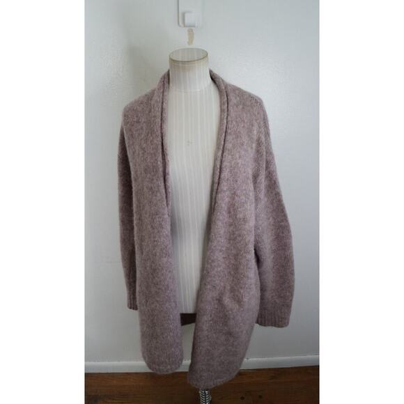 Nation LTD Alyiah Open Front Cocoon Small Pink Alpaca Sweater Cardigan Luxury - Picture 1 of 6